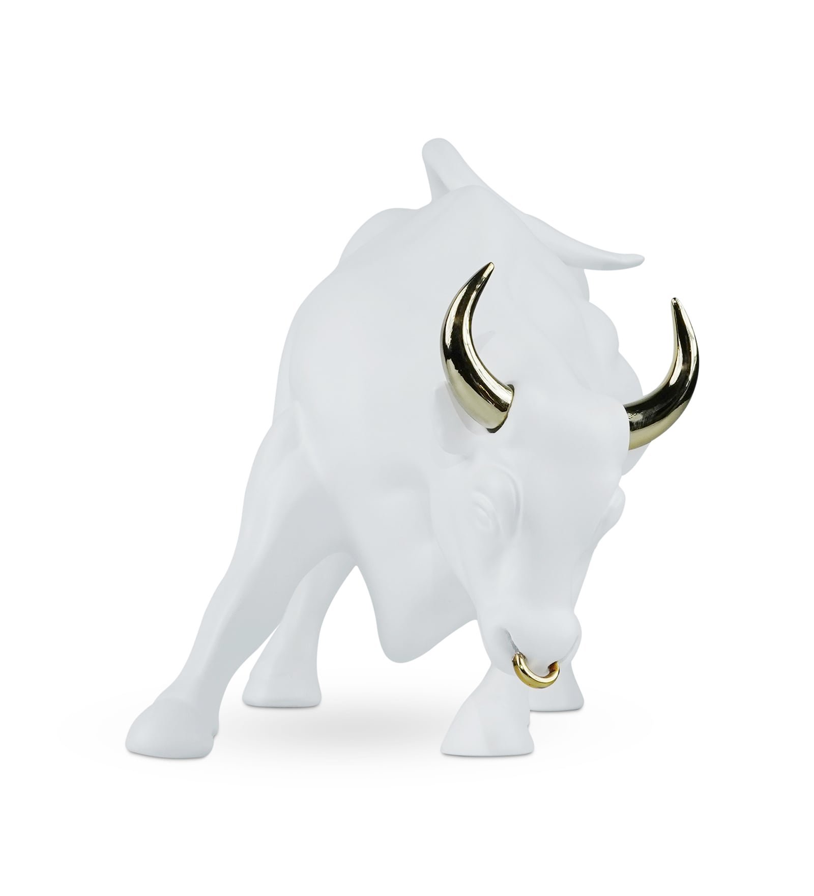 Bull White Resin Figurine